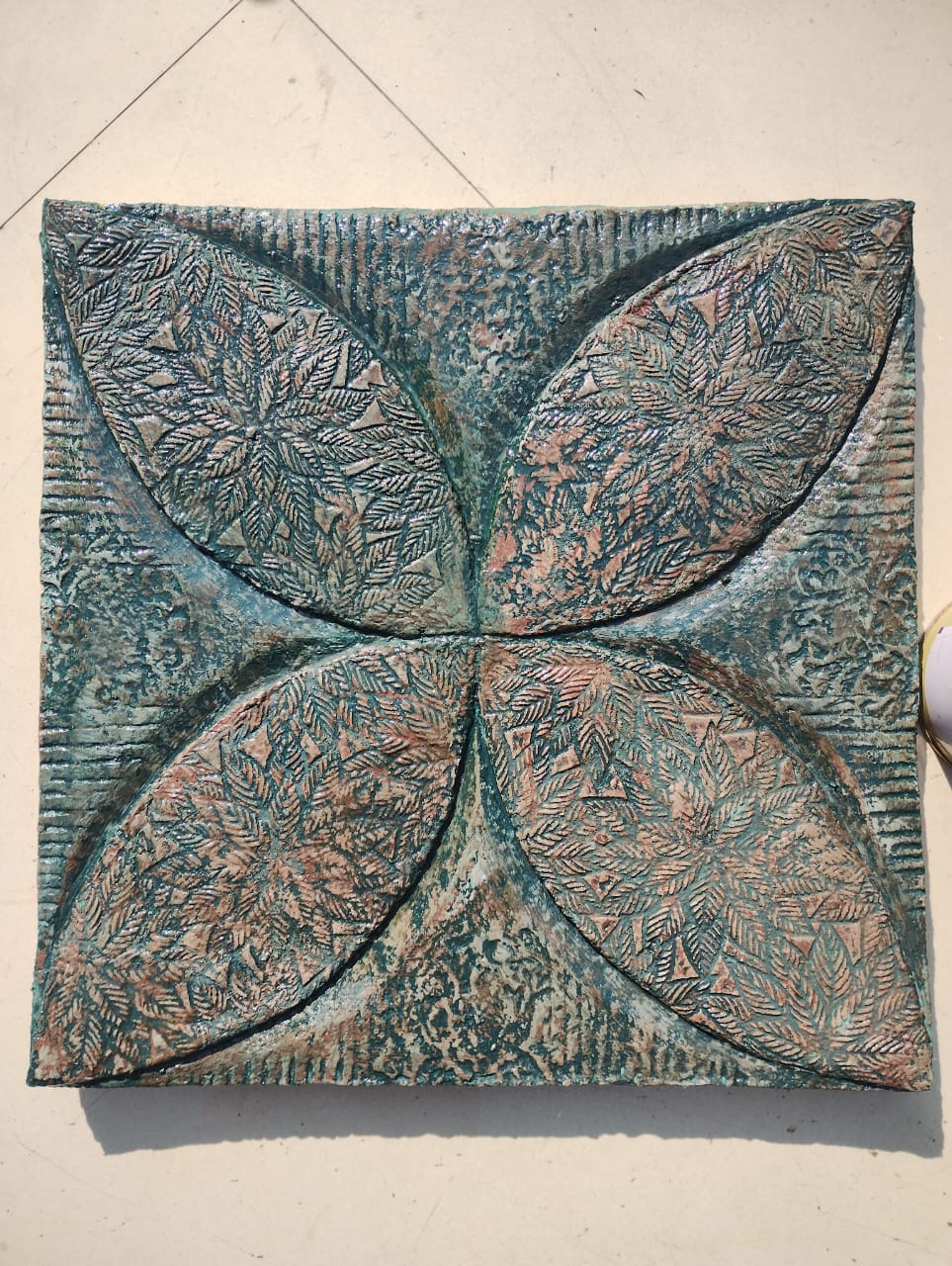 Ekrish Sculpted Decor Tile – Floral Relief Panel (Dt 804)
