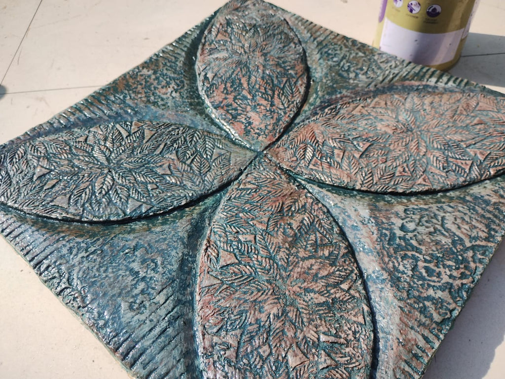 Ekrish Sculpted Decor Tile – Floral Relief Panel (Dt 804)
