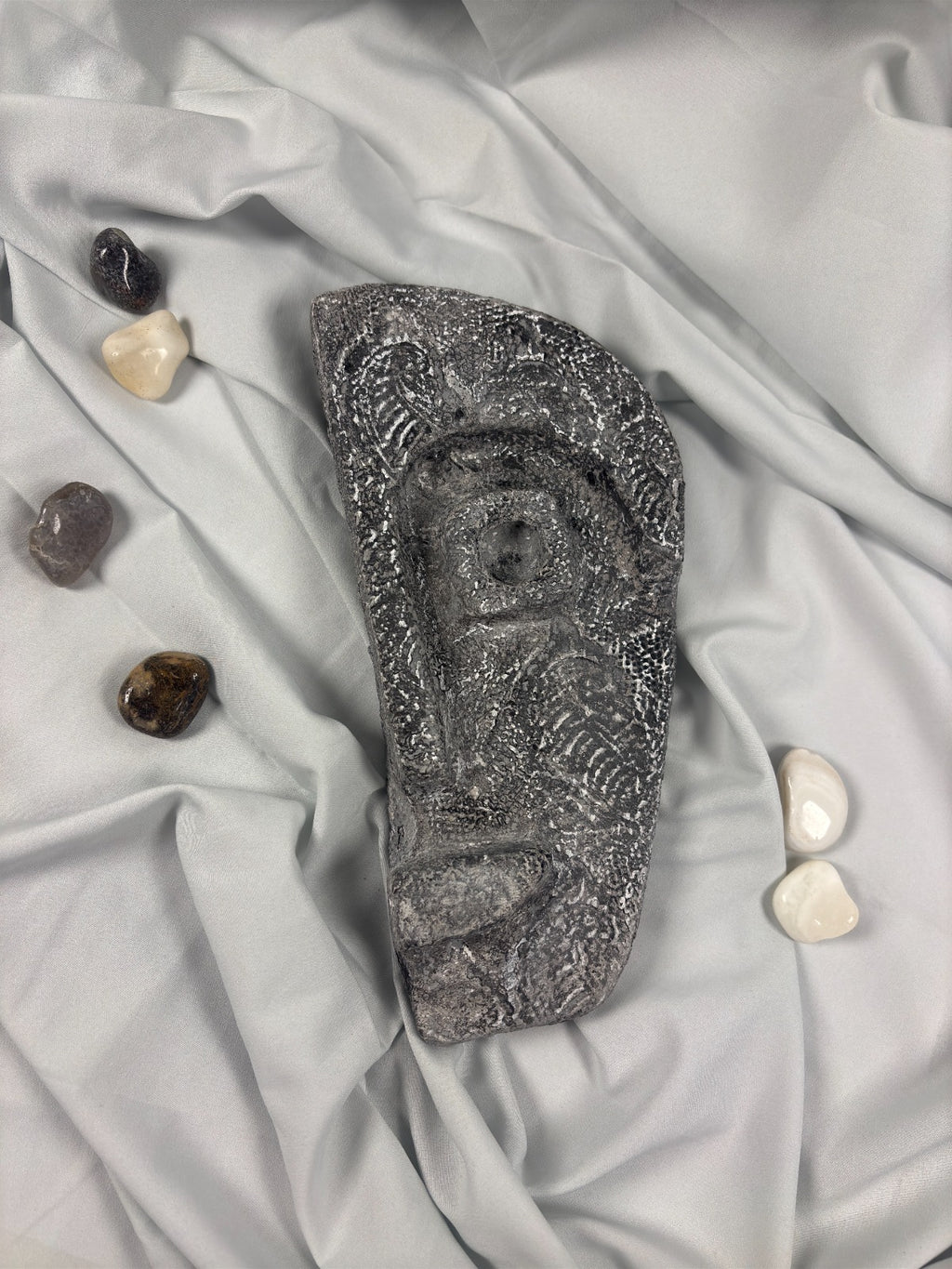 Face Mask Sculpture (Half) – Mycelium Eco Art Object (FM 401)