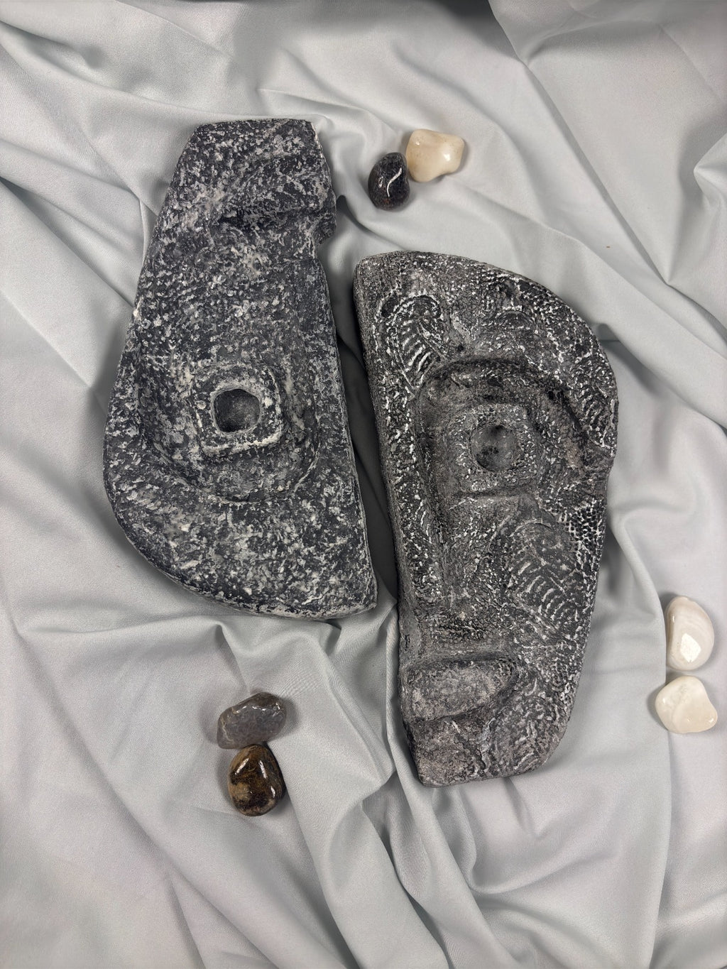 Face Mask Sculpture (Half) – Mycelium Eco Art Object (FM 401)
