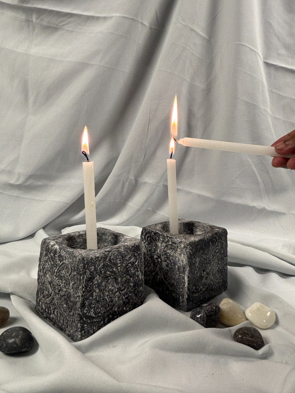 Candle Holder Pot – 3" Mycelium Stone Textured (CH 201)
