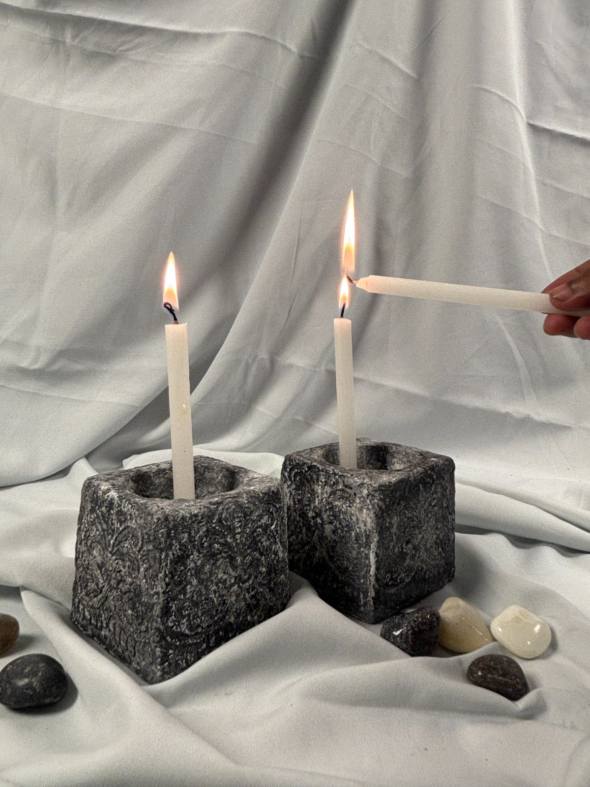 Candle Holder Pot – 3" Mycelium Stone Textured (CH 201)