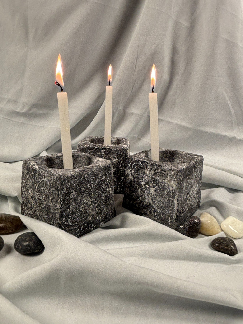 Candle Holder Pot – 3" Mycelium Stone Textured (CH 201)
