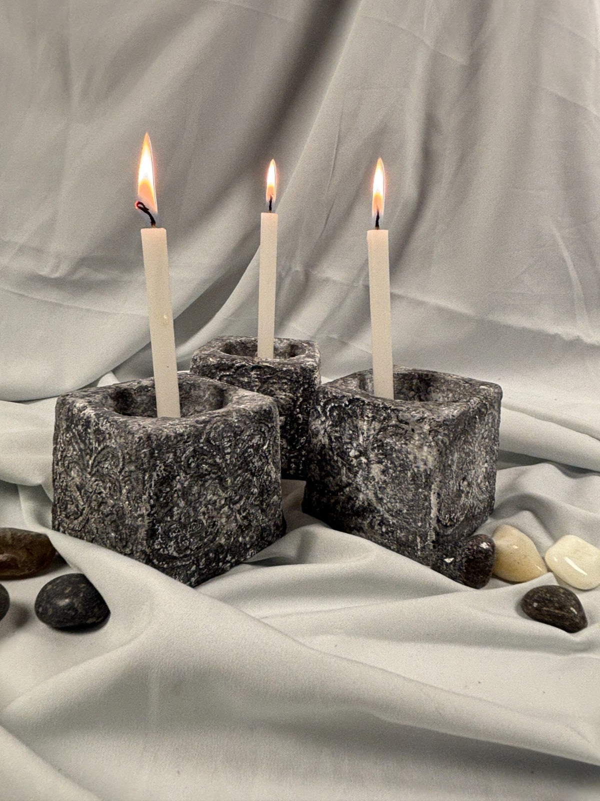 Candle Holder Pot – 3" Mycelium Stone Textured (CH 201)