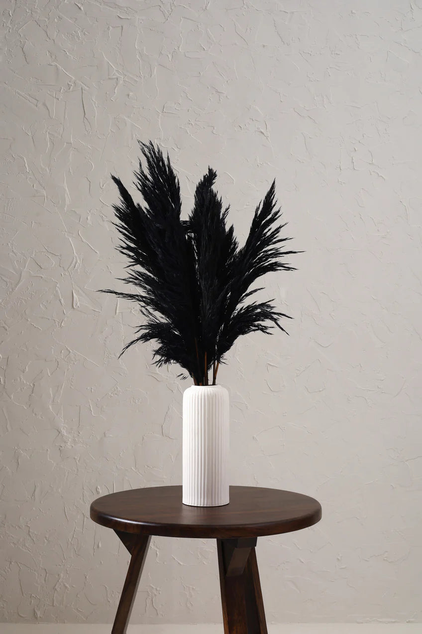 Ribbed Vase Set - White