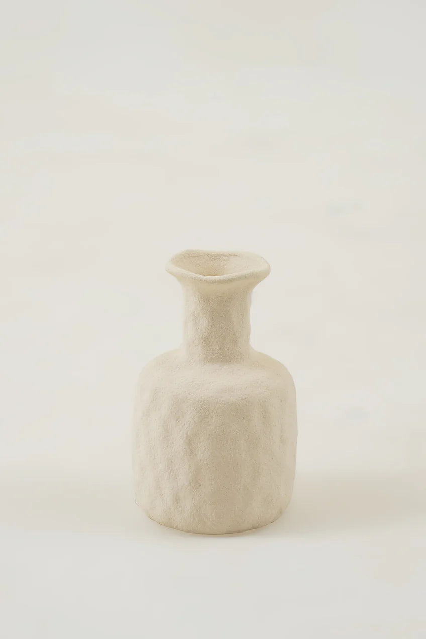 Vintage Roman Boho Bottle Vase - Beige